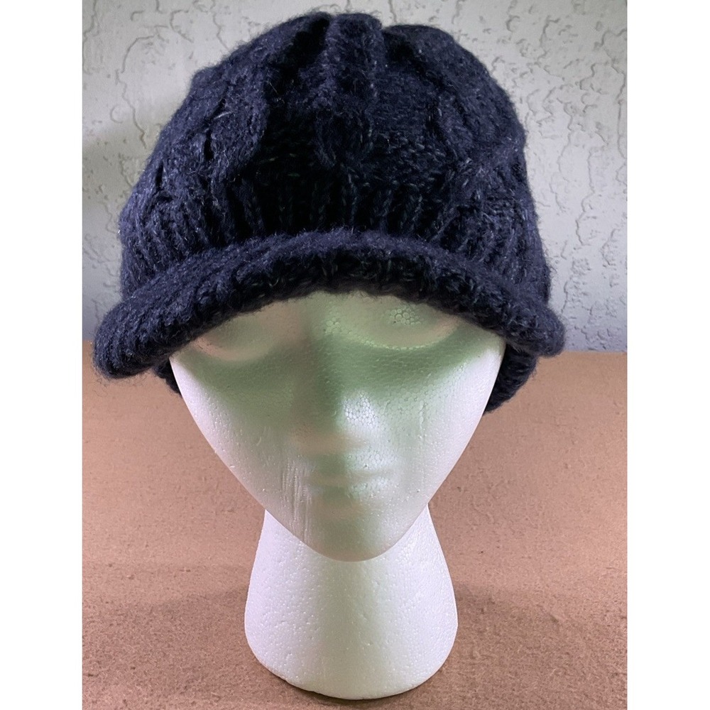 Comhats Wool Knit Visor Beanie Hat for Women's One Size, 68294 Dark Blue